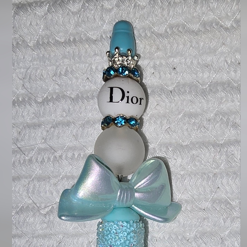 Blue Bow and Designer Inspired Pen